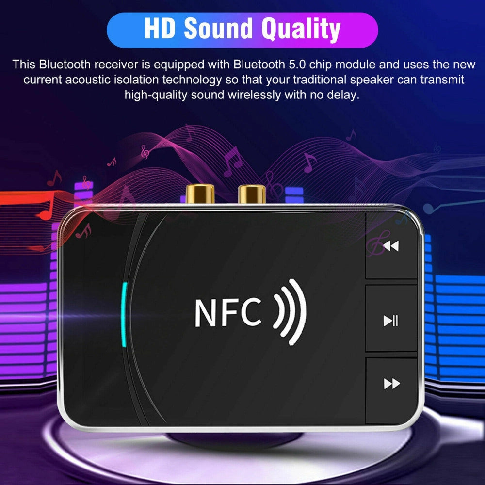 Trade Shop - Trasmettitore Ricevitore Bluetooth 5.0 Aux 3,5mm Nfc A Rca Adattatore Audio Usb -