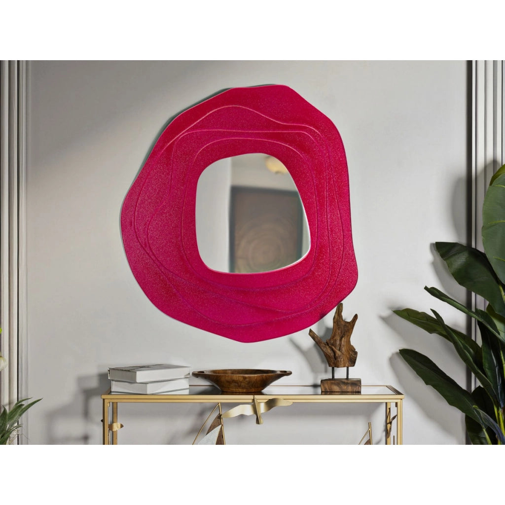 Specchio con Cornice VKH476, Rosa, MDF, 90x4x97 cm
