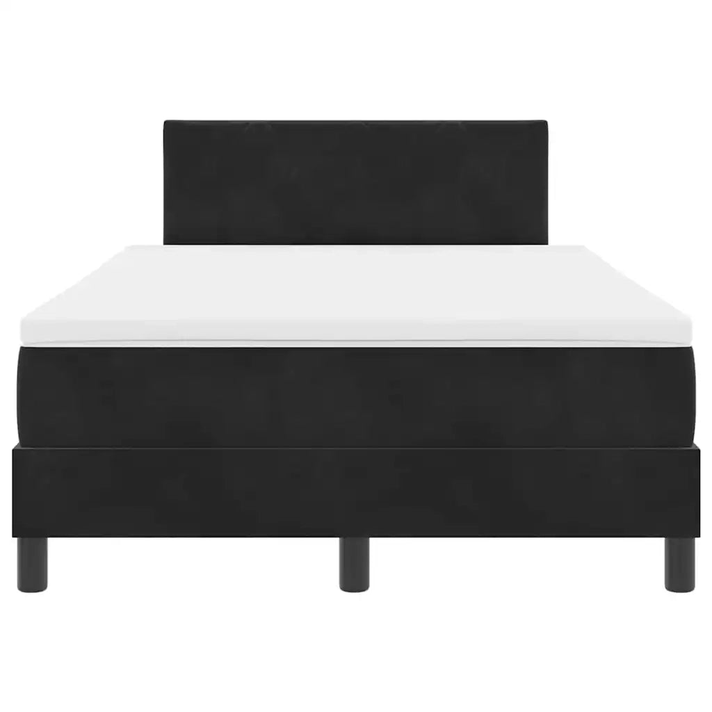 Letto a molle con materasso Nero 120 x 200 cm Velluto 3339232