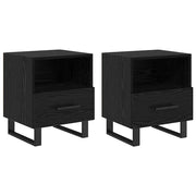 Set di 2 Comodini | Armadio da Notte | Mobiletto da notte Rovere Nero 40 x 35 x 47,5 cm