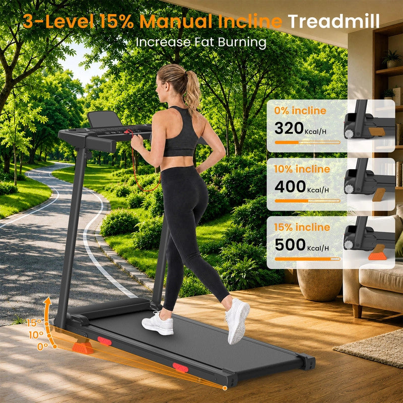 Tapis roulant pieghevole | Regolazione inclinazione | 3,0 HP | Ultra-silenzioso | 1¨C12 km/h | Controllo tramite App Smart | Design ammortizzato
