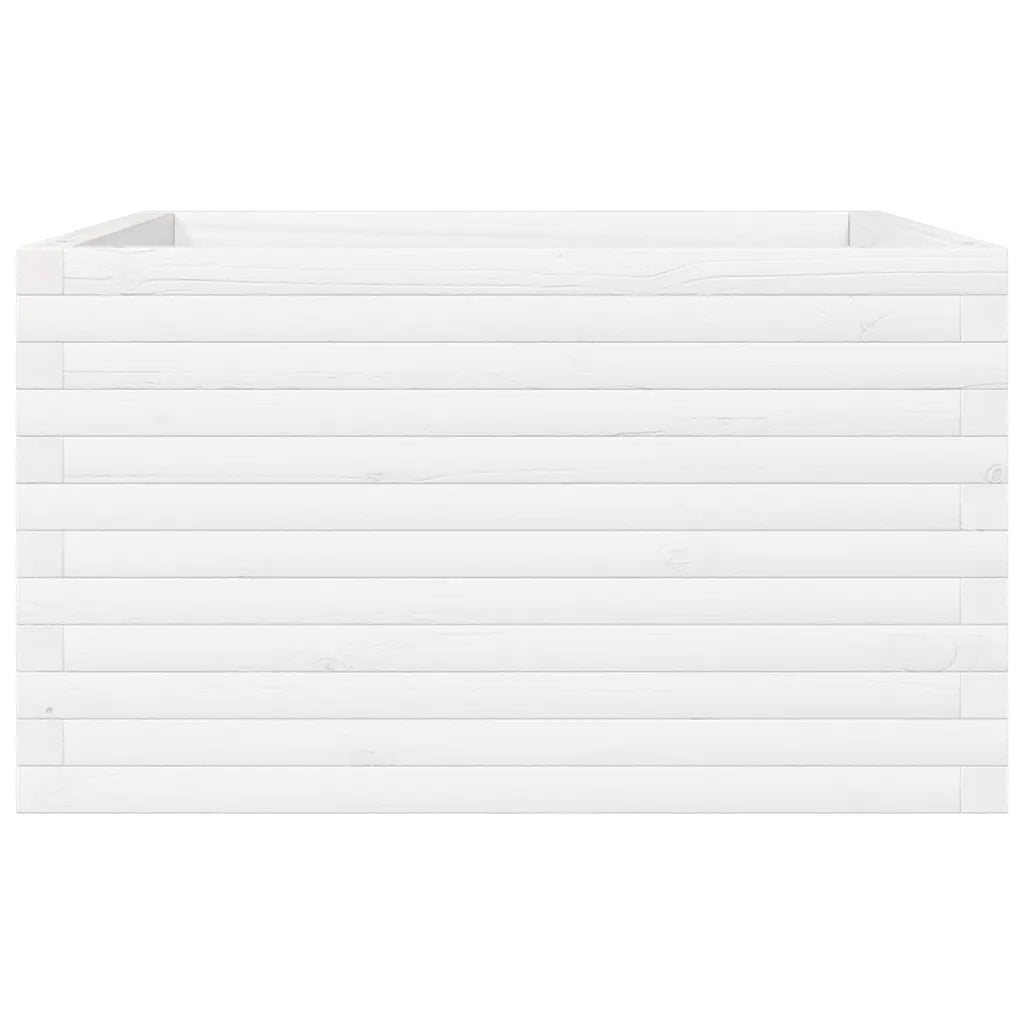 Fioriera da Giardino Bianca 80x80x45,5cm Legno Massello di Pino 847259