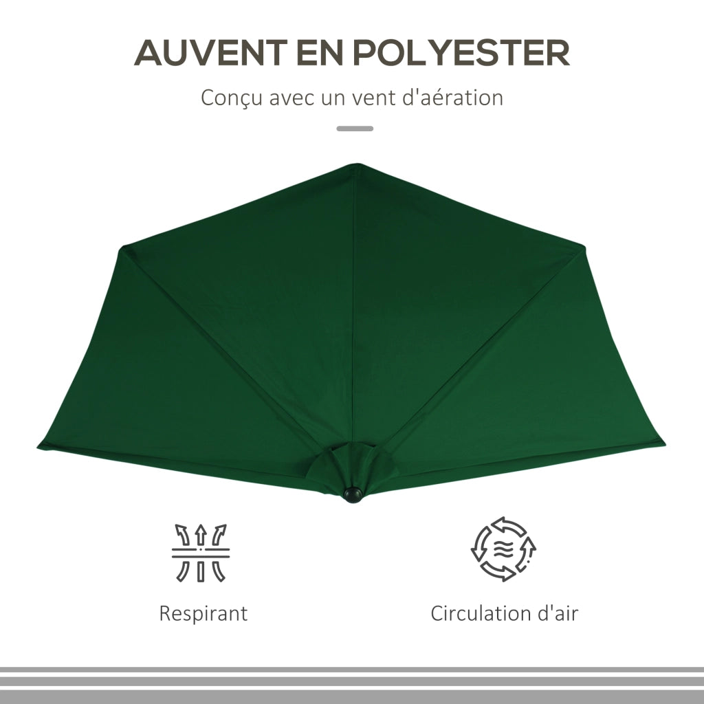 Parasole per balcone ¨C zephmum ¨C verde 2.93x1.5x2.49m