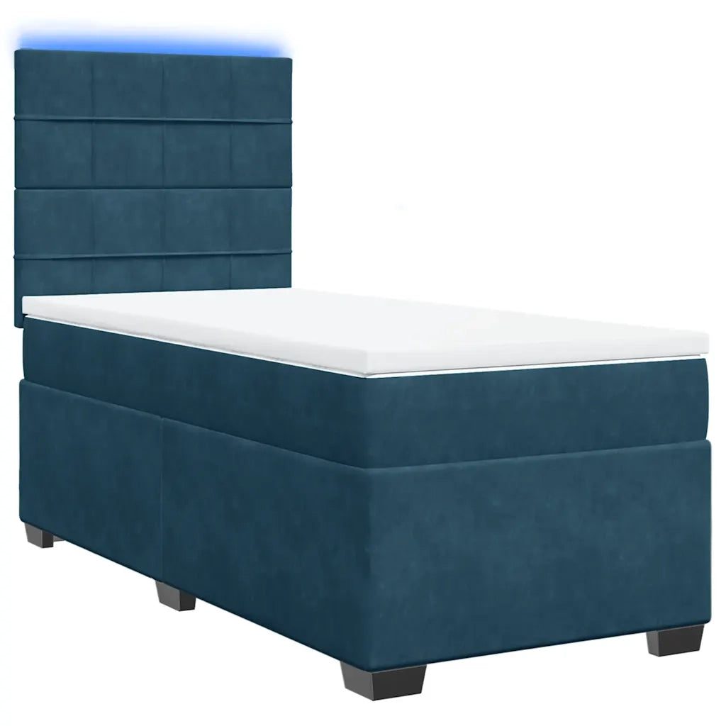 Giroletto a Molle con Materasso Blu 100x200 cm in Velluto