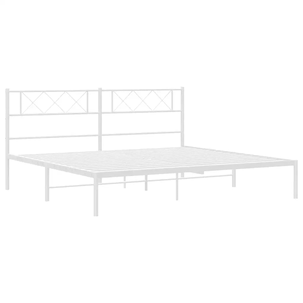Giroletto con Testiera Metallo Bianco 193x203 cm 372332