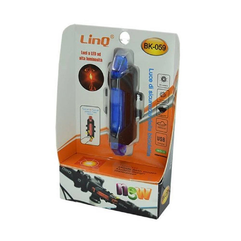 Trade Shop - Luce Led Ricaricabile Usb Per Bici Bicicletta Alta Luminosità Sicurezza Bk-059 -