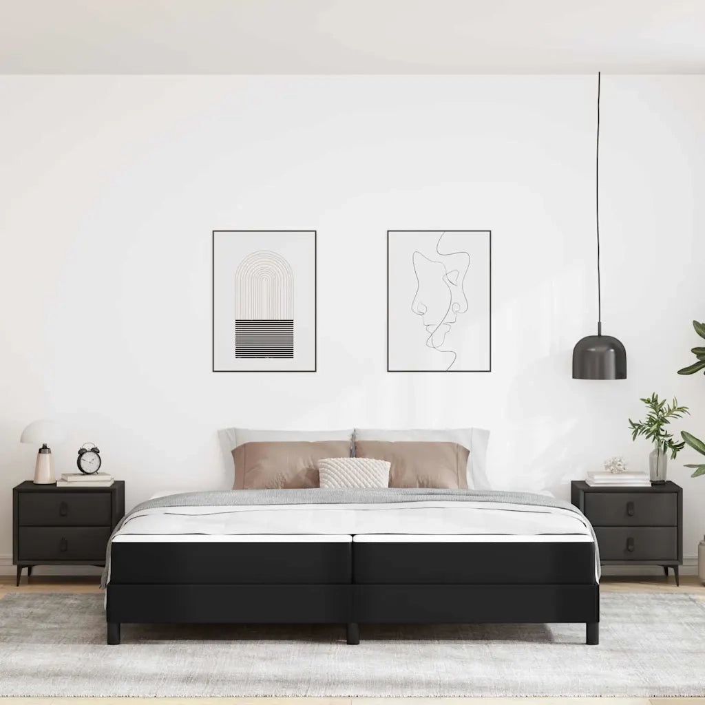 Struttura del letto con materasso Nero 200 x 200 cm Tessuto