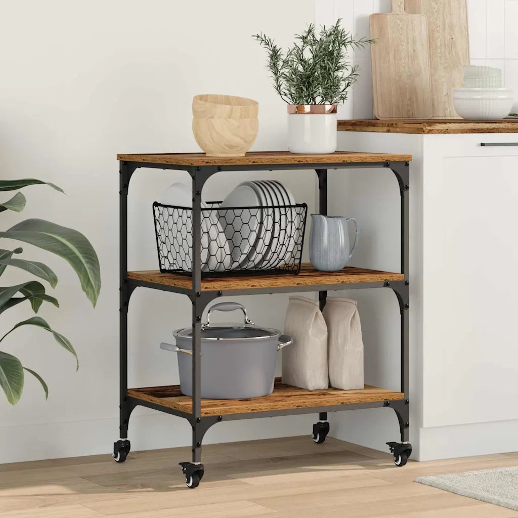 Carrello da Cucina-Scaffale per Cucina Legno vecchio 60 x 41 x 76 cm