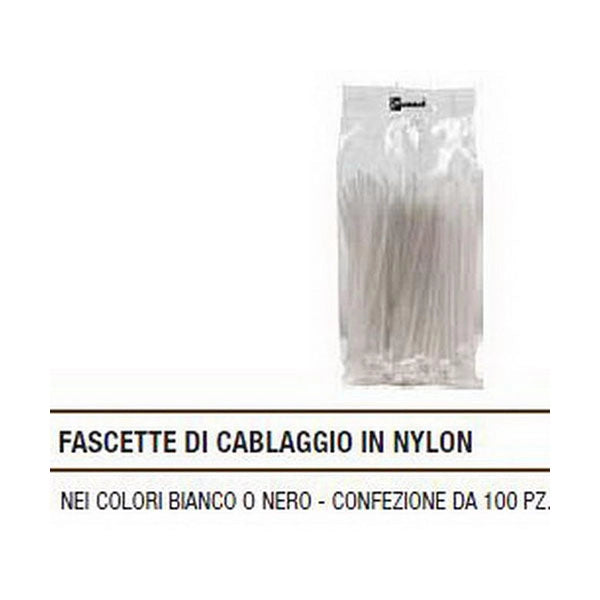 100 pz. fascette cablaggio NERE 360x3,6