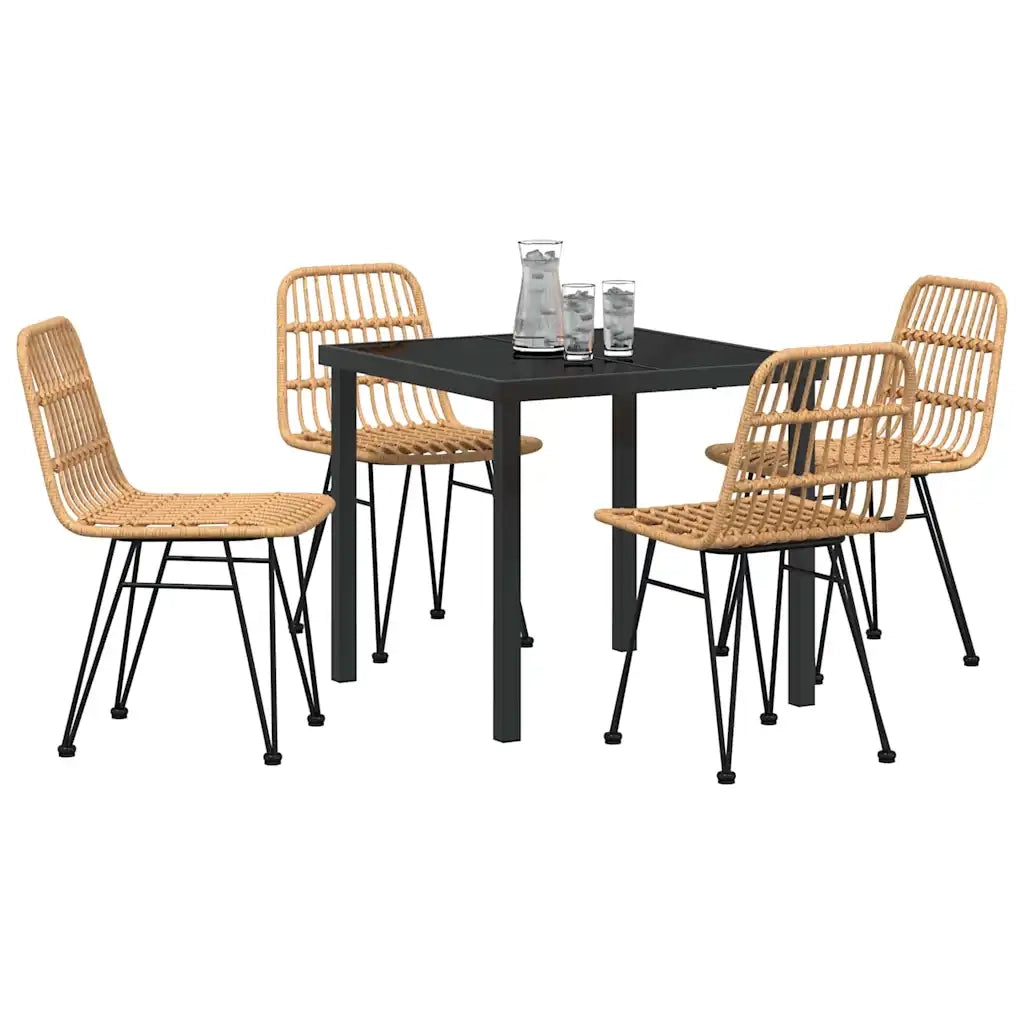 Set da Pranzo per Giardino 5 pcs Marrone