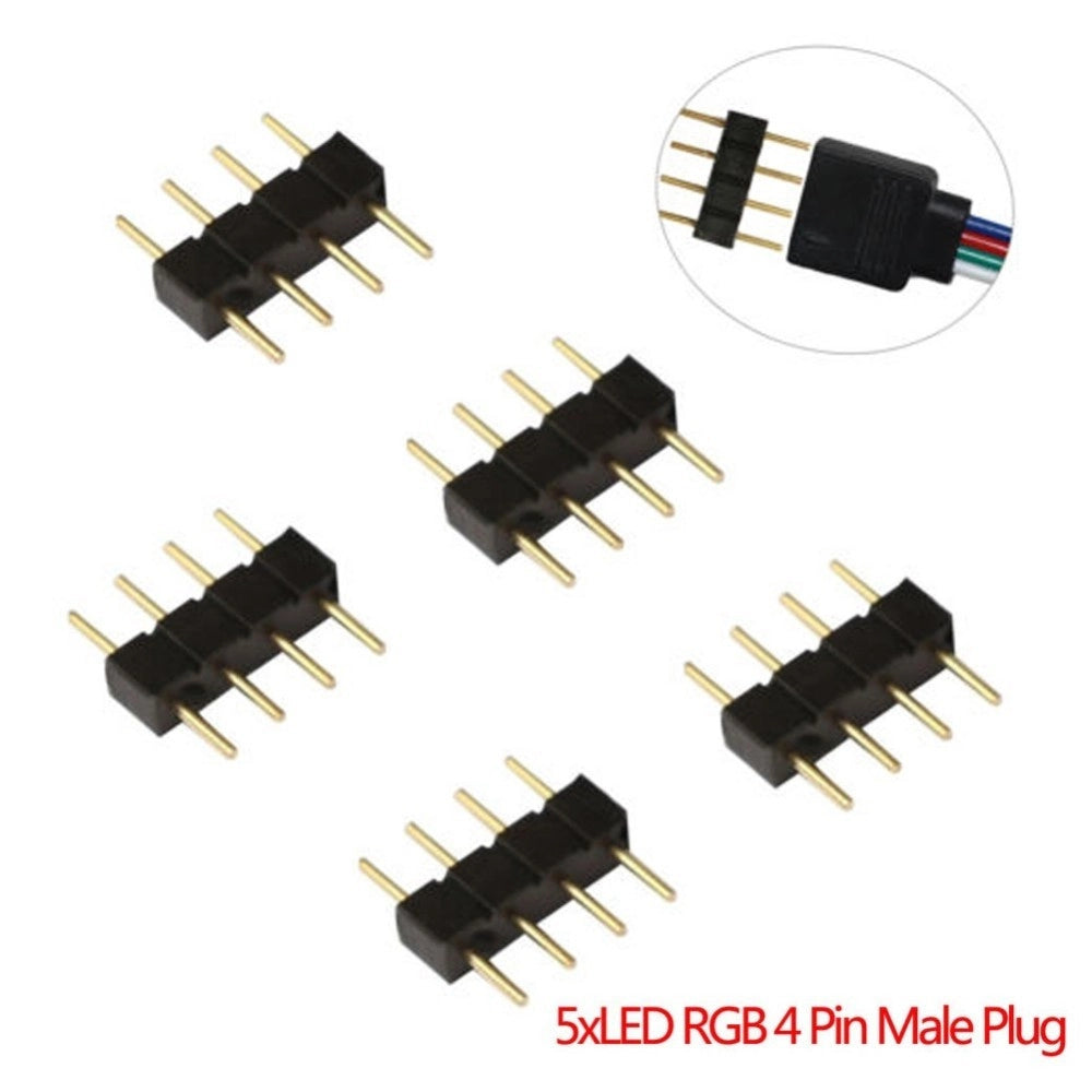 Trade Shop - Connettore Maschio Maschio 3528 5050 Per Strip Strisce Led Rgb 4 Pin Controller -