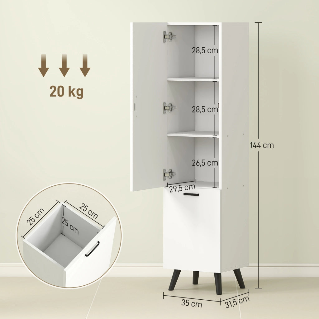 Armadio Bagno ¨C Minimal ¨C Bianco 35x31,5x144 cm