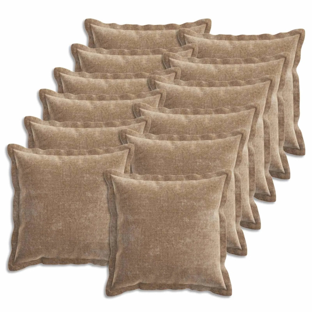 Federa 12 pz HOUTEN Marrone 45 x 45 cm Tessuto Chenille 918699