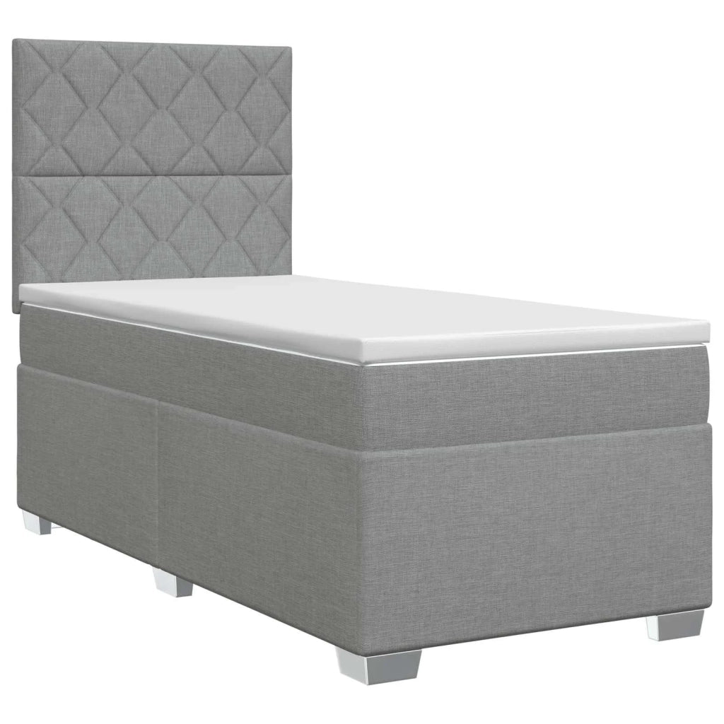 Letto box spring con materasso Grigio Chiaro 100 x 200 cm 3453346