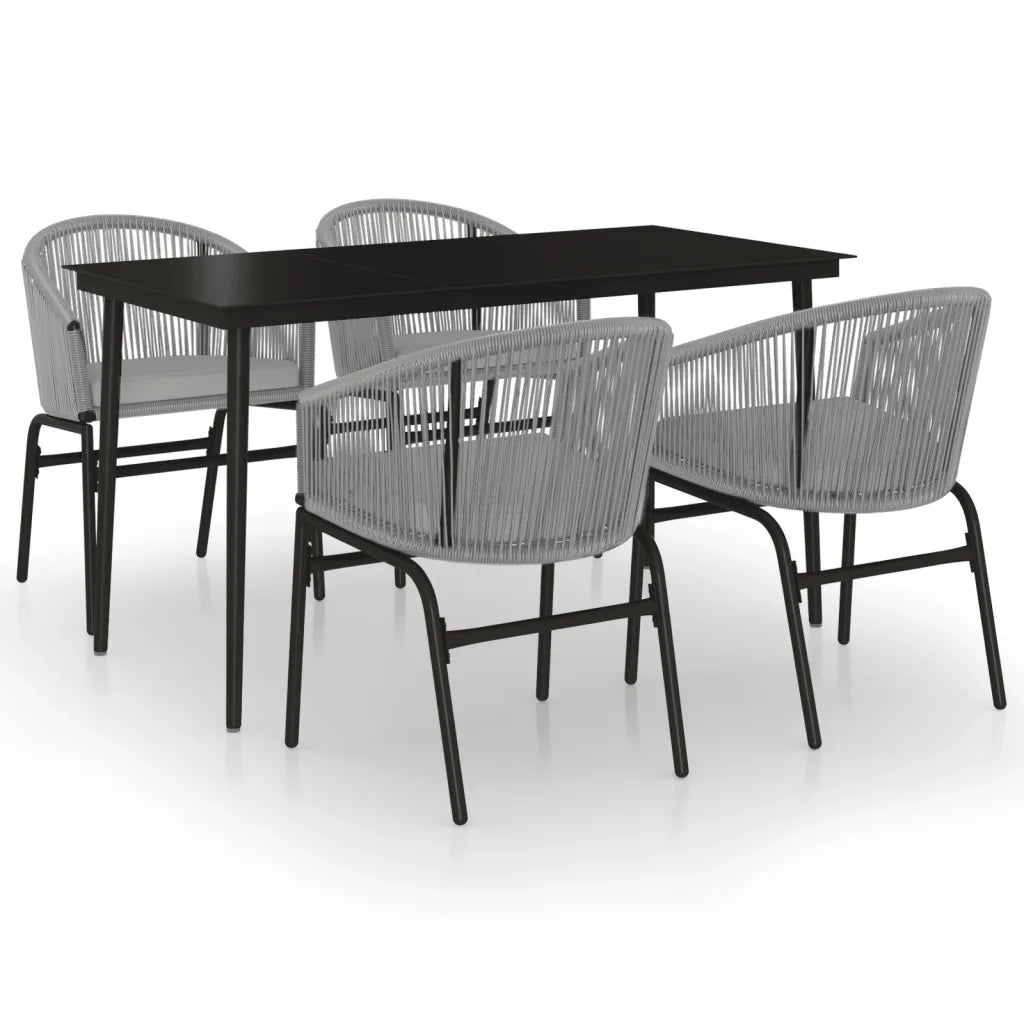 Set da Pranzo da Giardino 5 pz Grigio 3099253