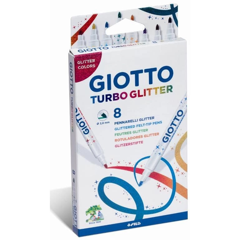 GIOTTO TURBO GLITTER 8 PENNARELLI CON INCHIOSTRO GLITTERATO