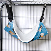 Hangmat per gatti adattabile per gabbia con cinghie regolabili e chiodi metallici, letto appeso per gatti piccoli cani conigli (Dimensioni M: 38cm*48cm) - blu