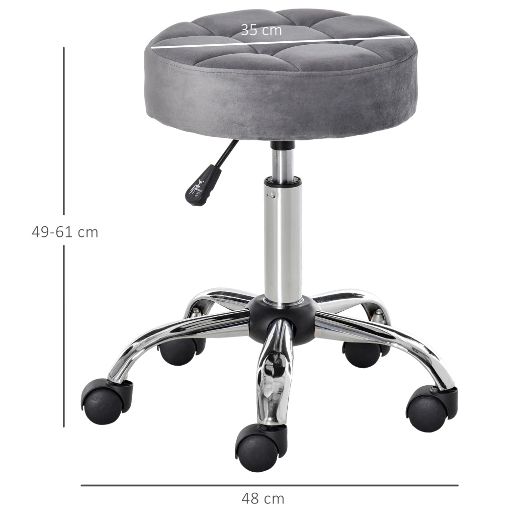 Sedia da ufficio con ruote girevole e altezza regolabile con rivestimento in Poliestere Grigio chiaro