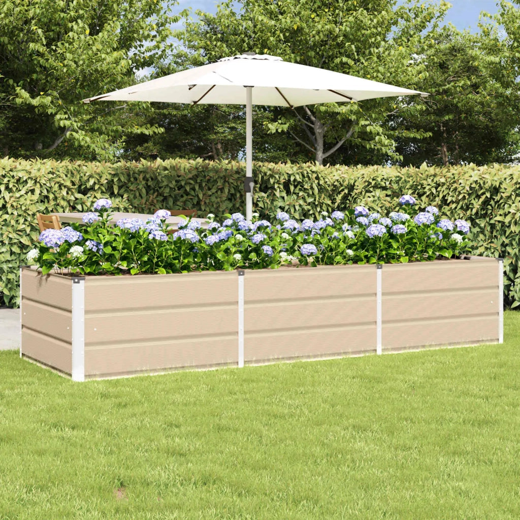 Fioriera | Cassetta per fiori | Vaso Avorio 240 x 80 x 45 cm Acciaio