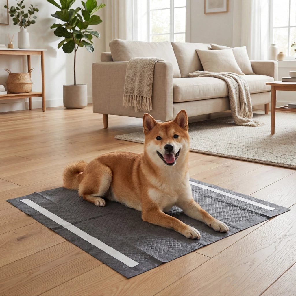 Tappetini igienici per cani al 6 strati impermeabili rapido asciugatura, Carbone attivo usa e getta per interni ed esterni 60x60cm Nero