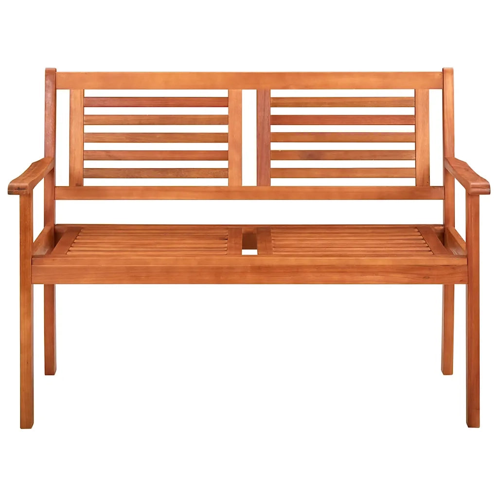 Panchina da Giardino 2 Posti e Cuscino 120cm Massello Eucalipto 3060974