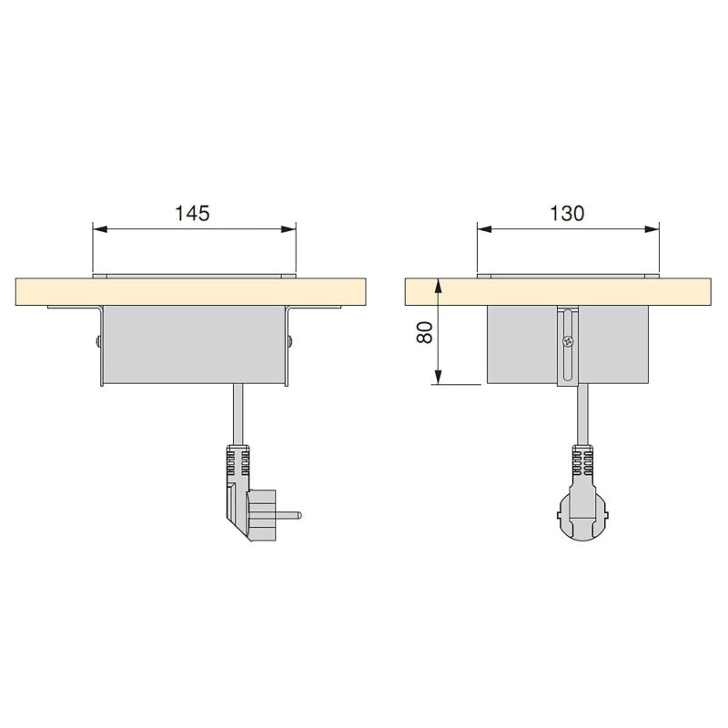 Multiconnettore da tavolo Atom 26 Lite, 225x111 mm, 2 prese Schuko, 1 USB Tipo A, 1 USB Tipo C, Zama-Acciaio-Plastica,..