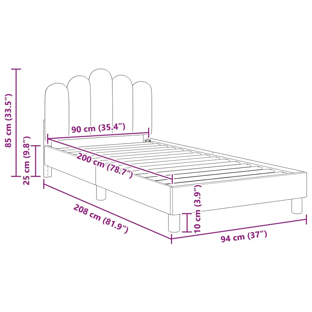Struttura letto bambini con testata Grigio scuro 90 x 200 cm 42011060