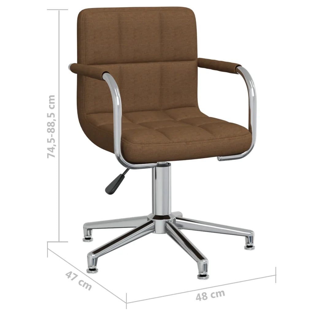 Sedia Girevole da Ufficio Marrone in Tessuto 334732