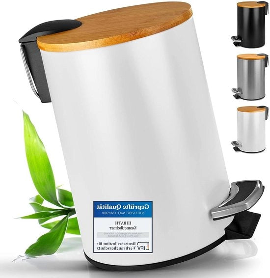 Aria di rilascio per bagno e toilette con rivestimento in bambù e sistema di abbattimento automatico (3 litri bianco)