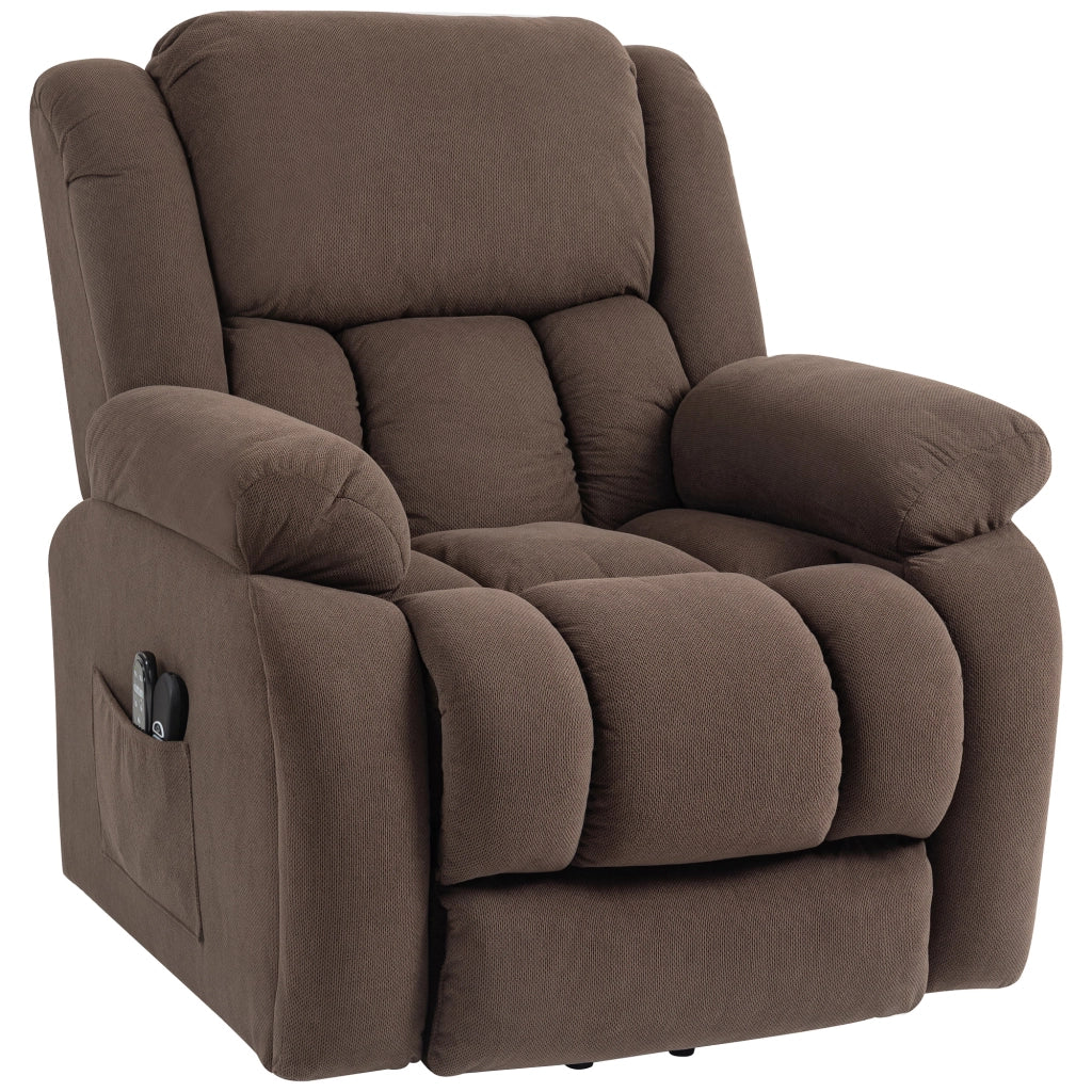Poltrona massaggiante elettrica reclinabile con riscaldamento ¨C zephmum ¨C marrone 93x104x100 cm