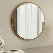 Plati, Specchio Forma Rotondo, 60x60h cm Marrone Noce