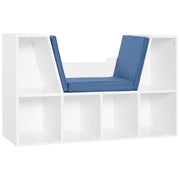 Libreria con Cuscino 6 Cubi ¨C Minimal ¨C 102x30x61 Bianco e Blu