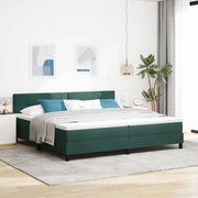 Letto a Sorgente LED con led Verde Scuro 200 x 200 cm Velluto