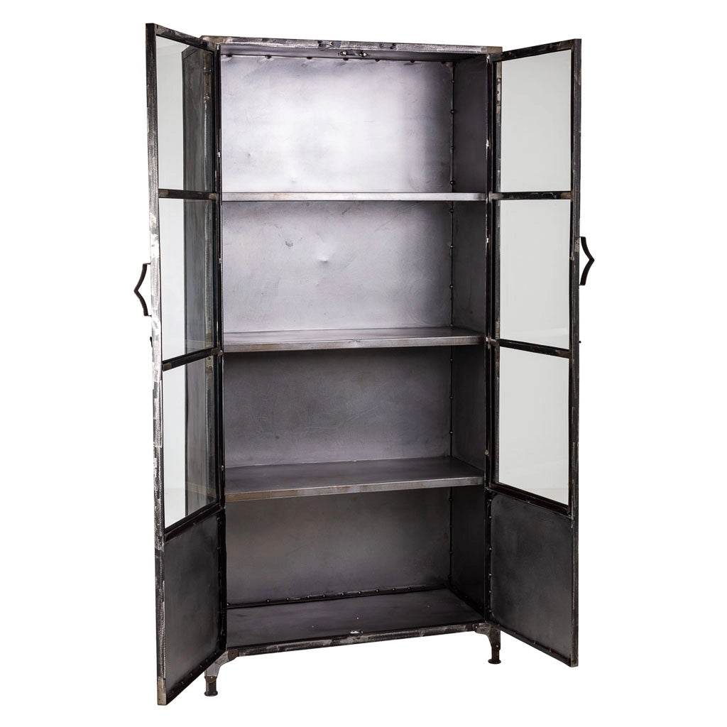 Vetrina in metallo nero 90x40x190h