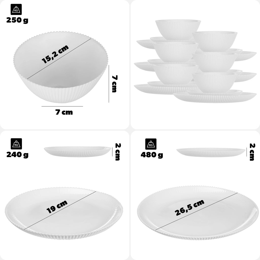 Servizio di piatti KADAX da 18 pezzi, colore bianco.