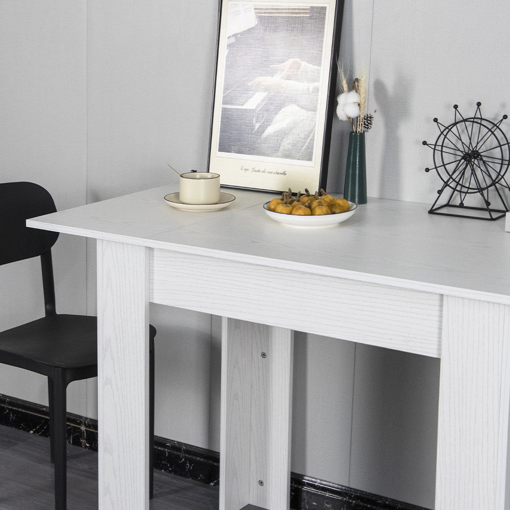 Tavolo Allungabile Cucina Sala Pranzo da 90 a 120cm Bianco Frassinato Estensibile