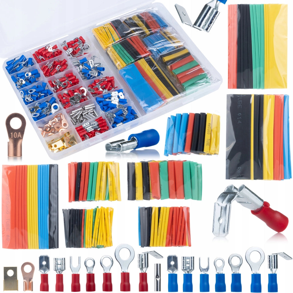 Set di Connettori Isolati e Tubetti Termorestringenti – 350 Connettori + 328 Tubetti | PVC + Rame, 600V