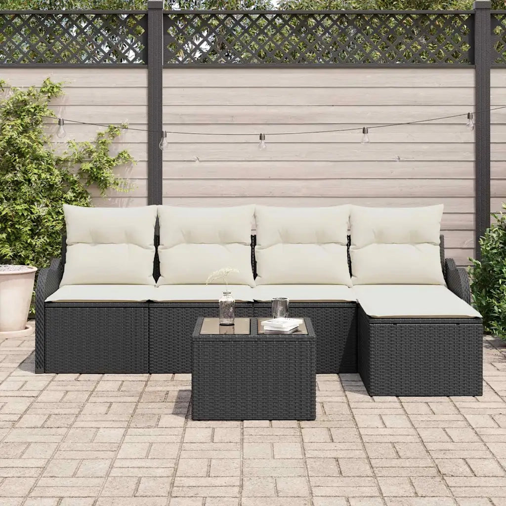 Set Divano da Giardino 6 pcs Marrone polyrattan