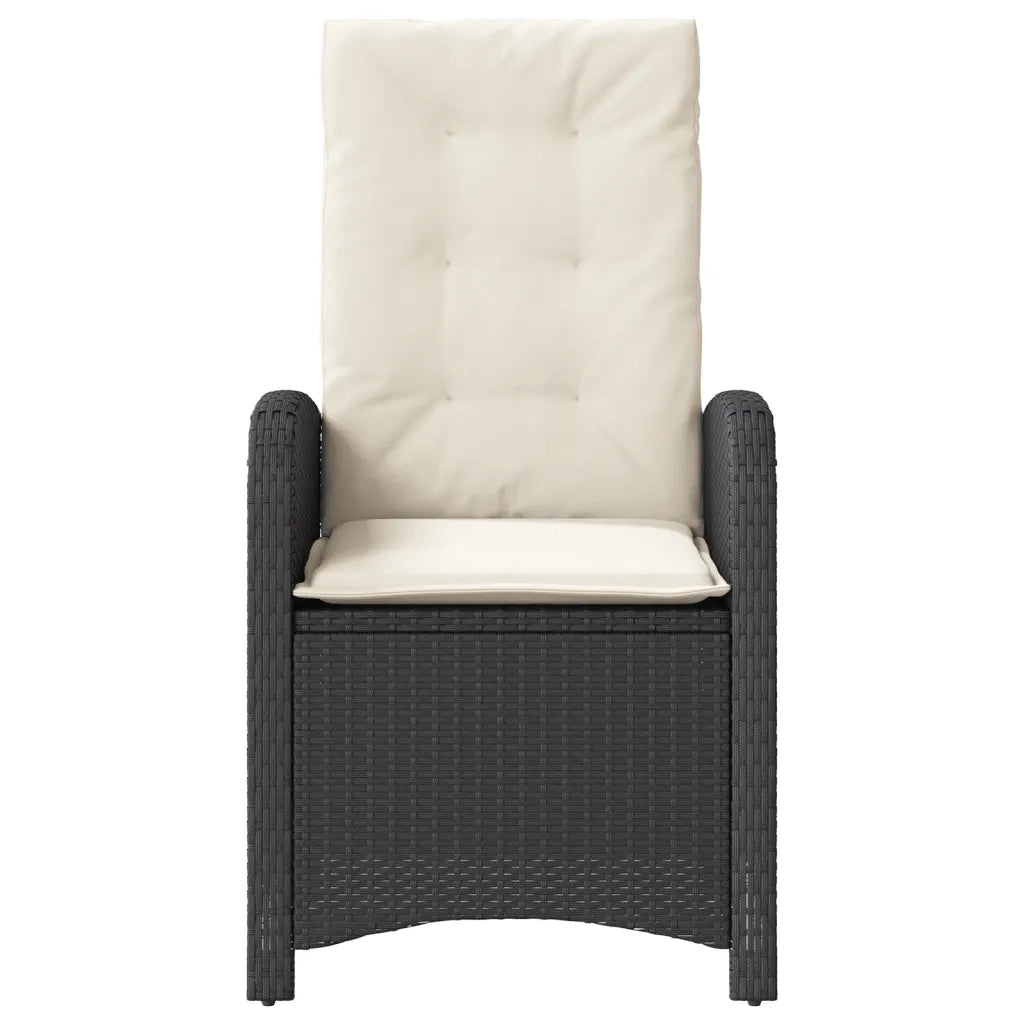 Set da Bistrò 3 pz con Cuscini Nero in Polyrattan 365176