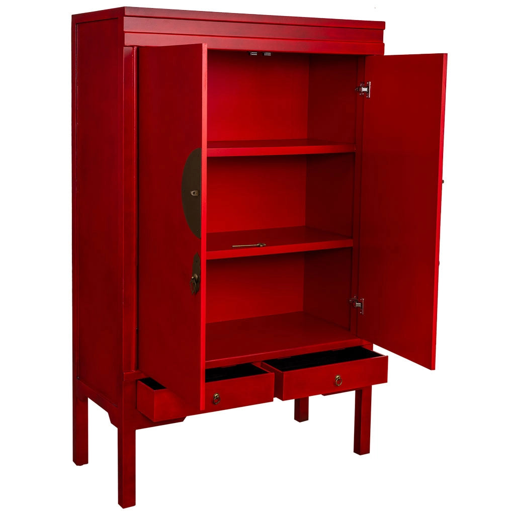 Armadio in legno con 4 cassetti e 2 porte 63x26x100