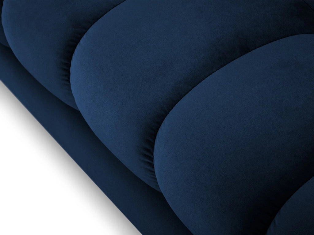 Cosmopolitan Design - Divano angolare destro "Bali" 5 posti in velluto blu reale 