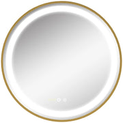 Specchio Bagno con Luce LED Regolabile ¨C Minimal ¨C Dorato ?60x4 cm