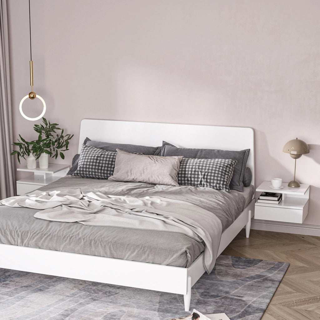 Comodini ¨C Minimal ¨C 2 pezzi, bianco, legno, 35x32x22.5 cm