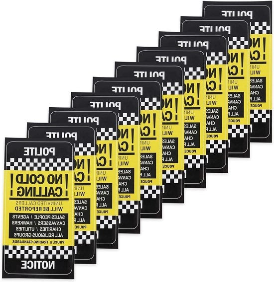 10 Sticker di Avviso per Porta, Resistenti al Calore e All'Acqua, Autoadesivi Permanenti.