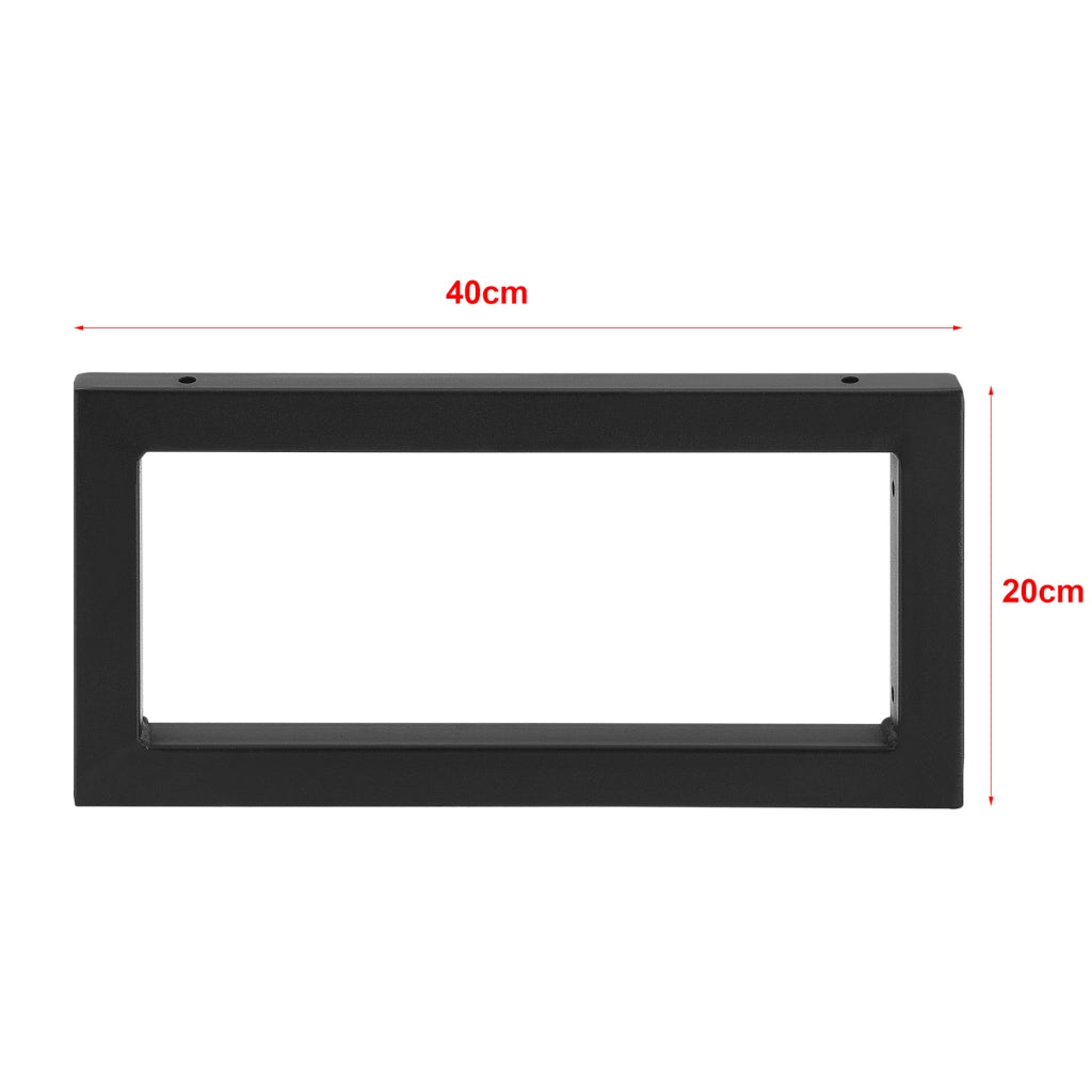 Set di 2 Supporti per Mobili Fai da Te Montaggio a Parete - (LaxA) 40x20 cm - 2 Staffe in Acciaio per Mensole/Piani di Appoggio - Supporto Fino a 50 kg - Nero opaco