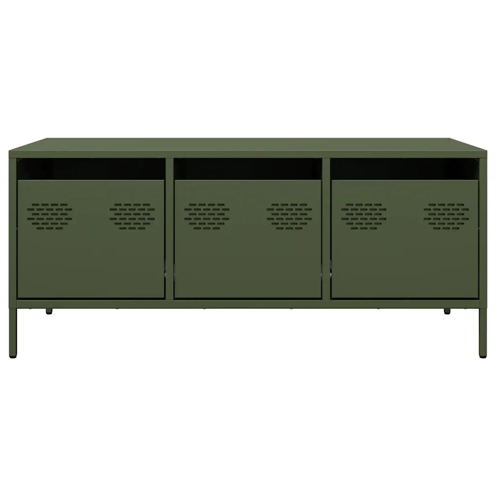 Tavolino Verde Oliva 101,5x50x43,5 cm Acciaio Laminato a Freddo 851272