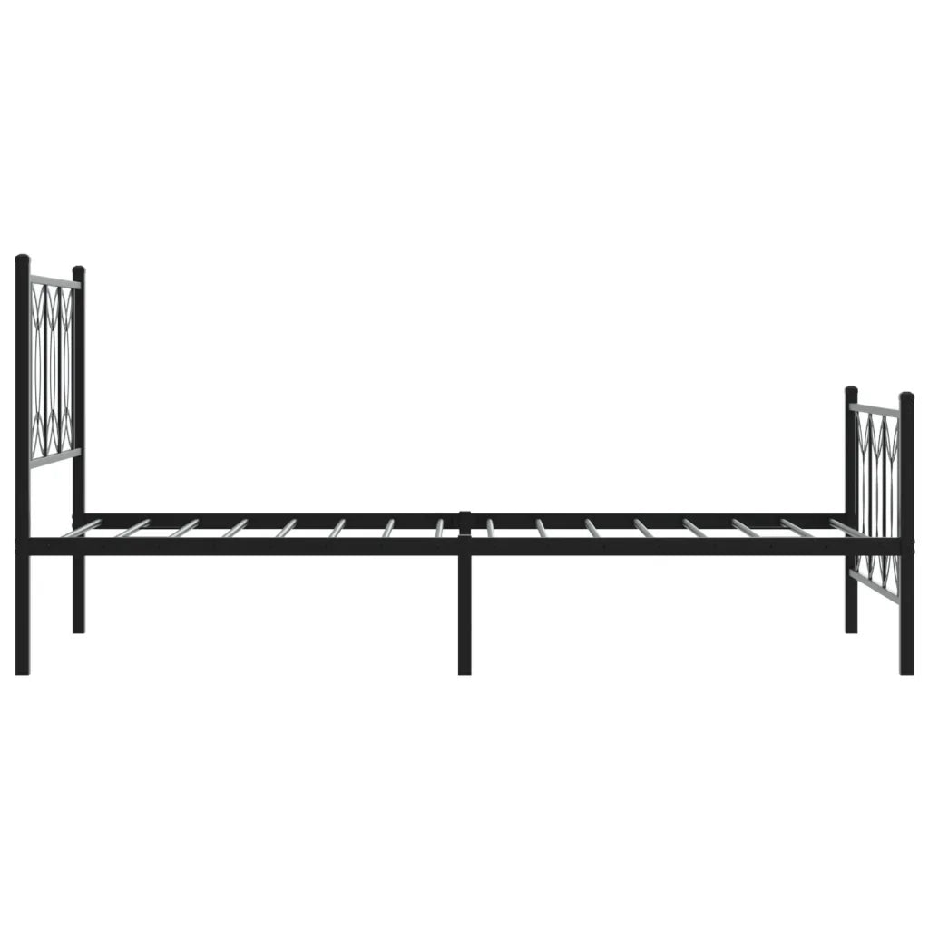 Giroletto con Testiera e Pediera-Struttura Letto Metallo Nero 90x200 cm 584875