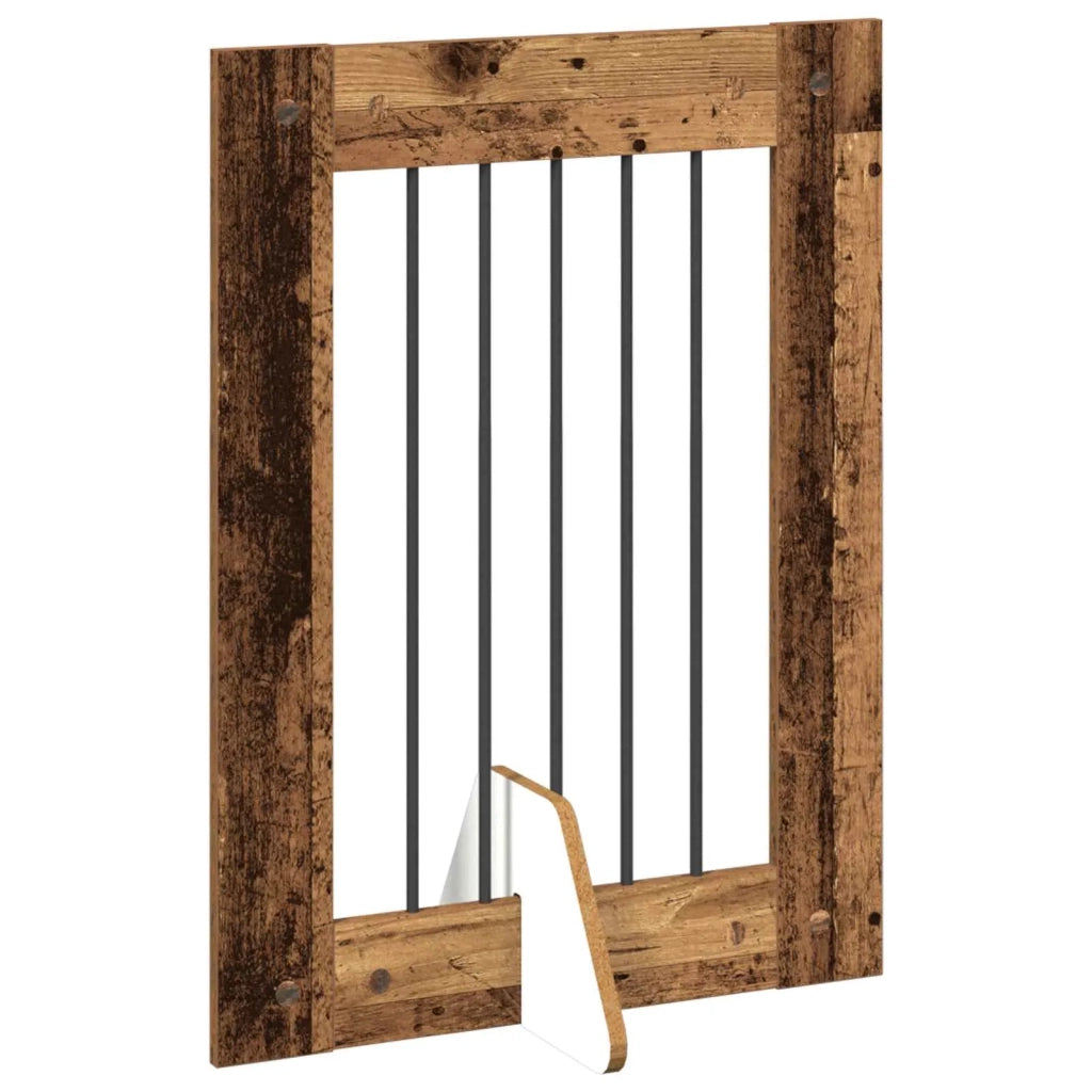 Cancello per cani pieghevole con supporti 6 pcs Legno antico 892107
