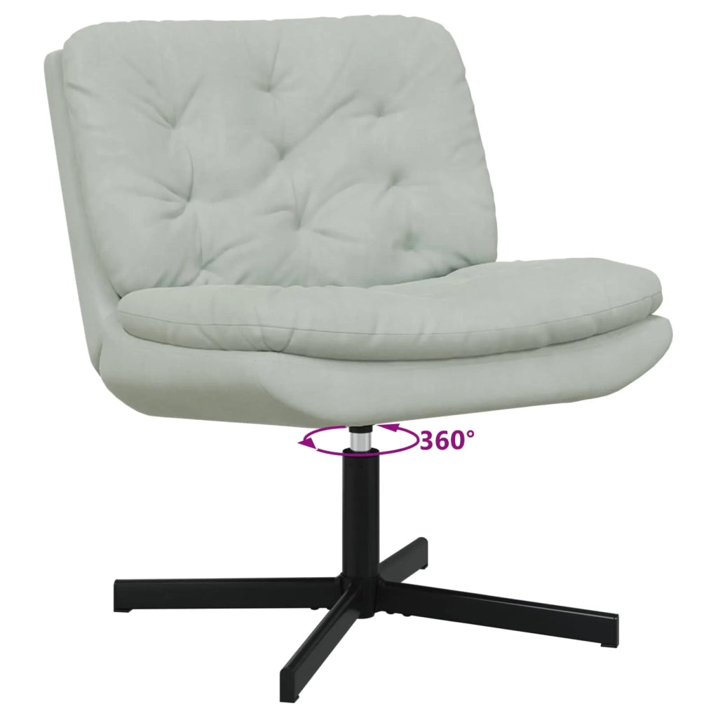 Poltrona Relax | Sedia Relax con Base Girevole Grigio chiaro 63 x 75 x 76 cm
