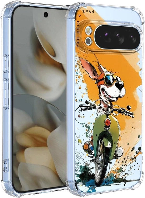 Custodia in silicone trasparente shockresistente per smartphone con design a motivi - Google Pixel 10 Pro XL